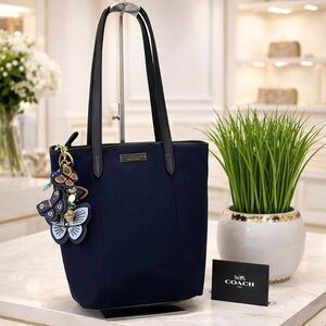 Coach 6201 Vintage Neoprene Leather Midnight Blue Tote Shoulder Bag